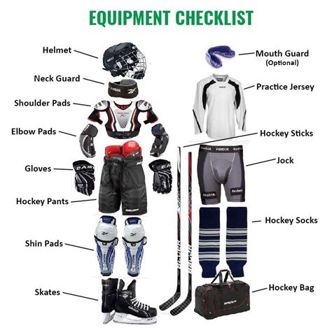 ice hockey equipment list